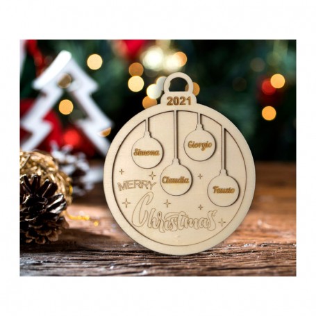 Pallina di Natale personalizzata in legno