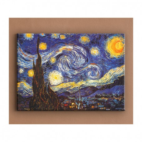 Stampa su tela La notte stellata di Van Gogh